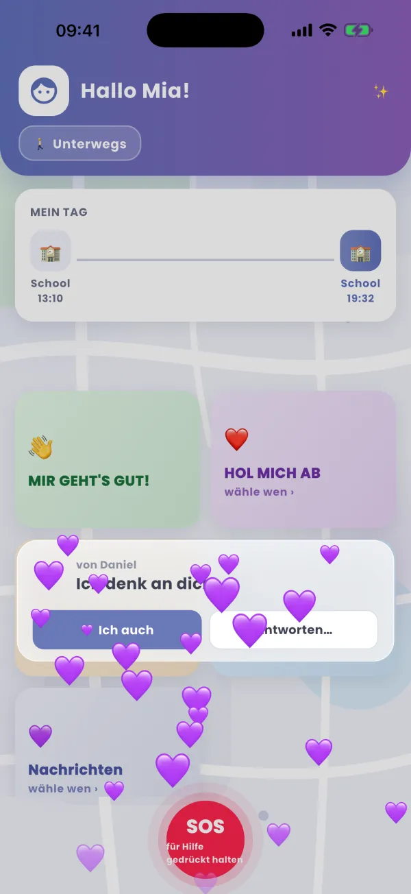 Eine Nachricht landet