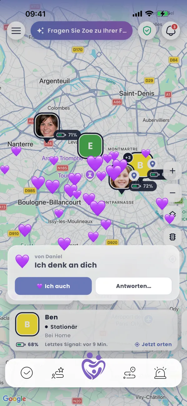 Sie landet, mit ihrer Animation