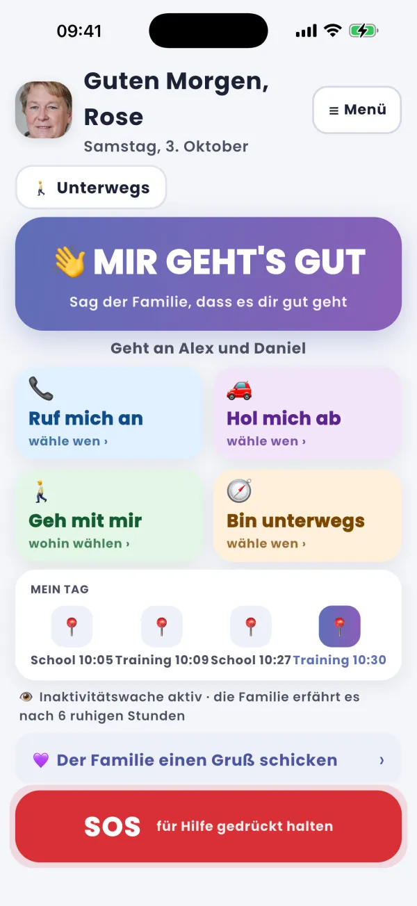 Der Senioren-Bildschirm: groß und ruhig