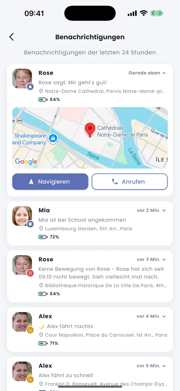 Die Familie bekommt ein leises Signal