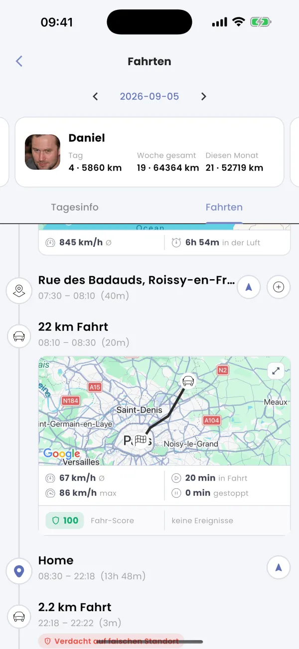Eine Fahrt öffnen