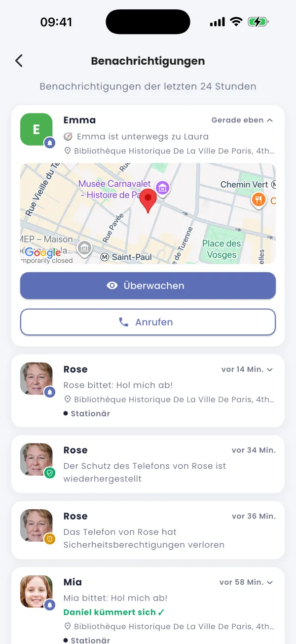 „Bin unterwegs“: ein Live-Countdown