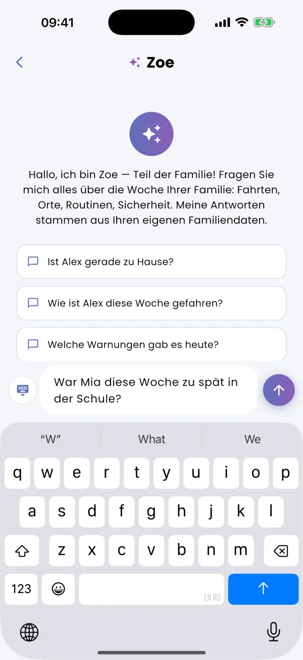Eine Frage tippen