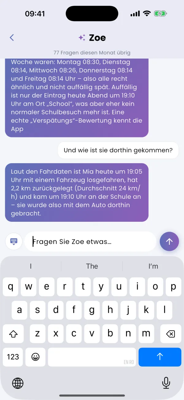 Zoe bleibt dran