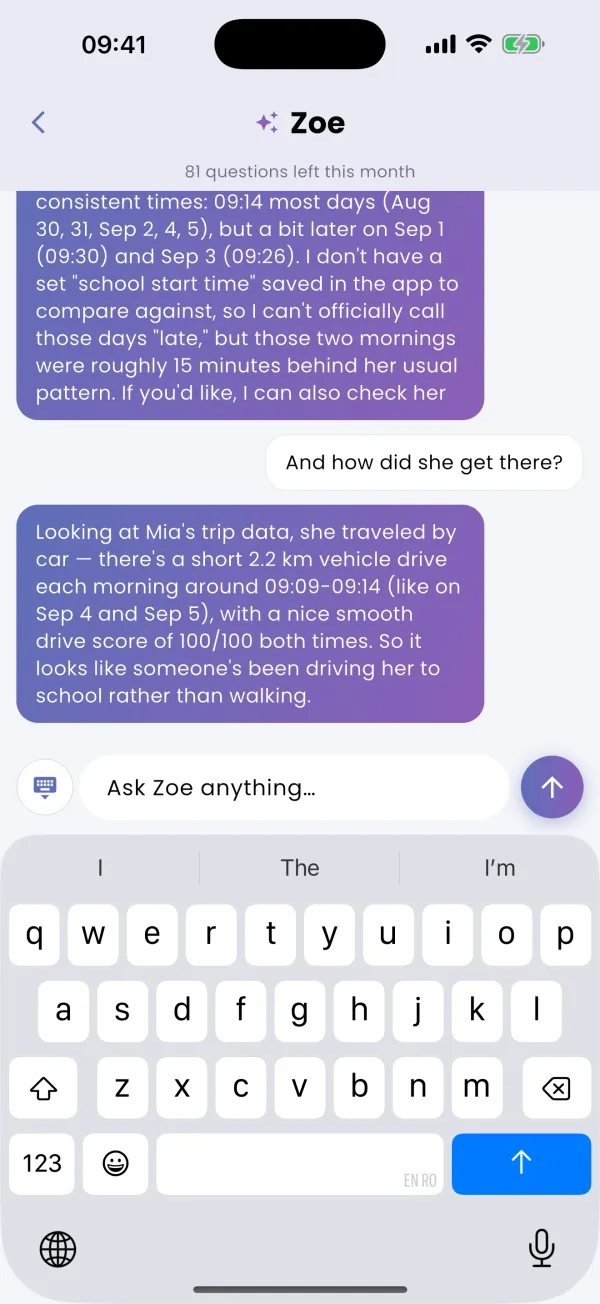 Zoe keeps up