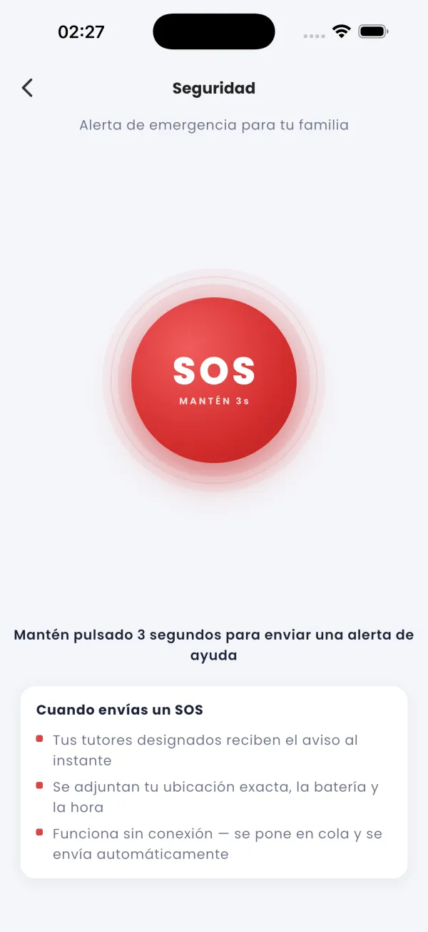 Mantén pulsado 3 segundos