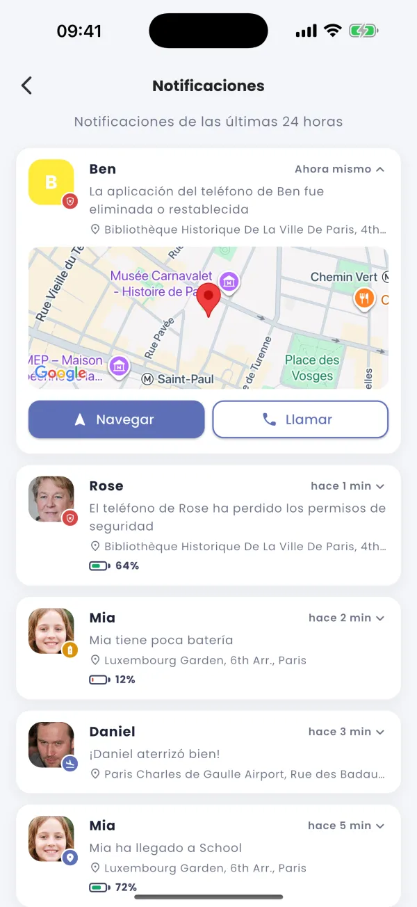 App eliminada o móvil en silencio