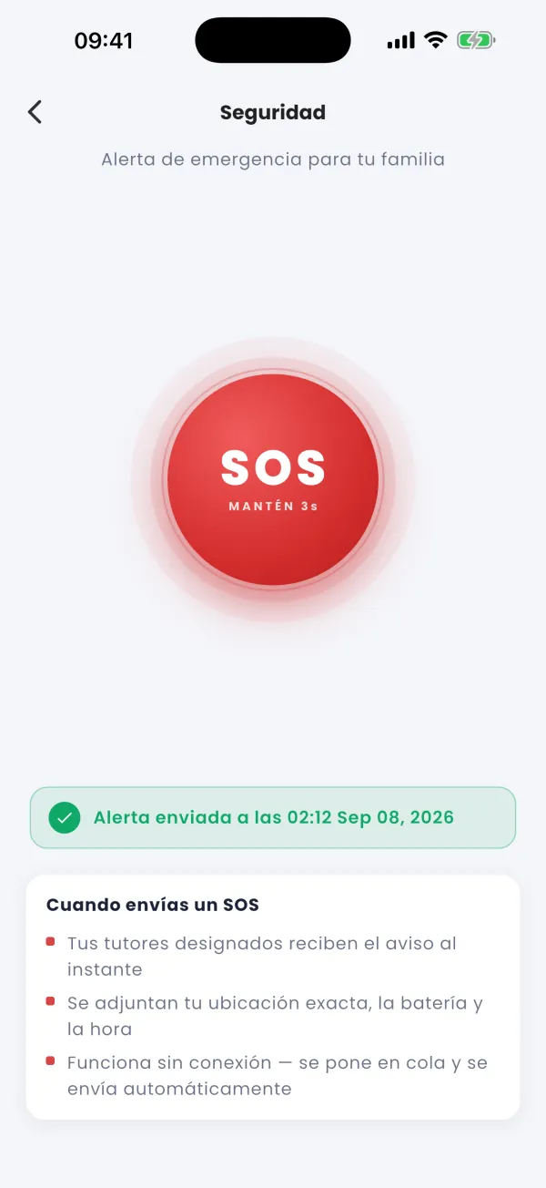 Enviado, con posición y batería