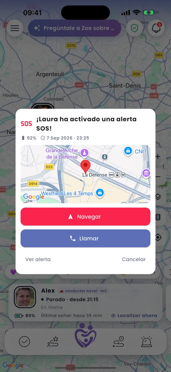 Alerta a pantalla completa para cada tutor
