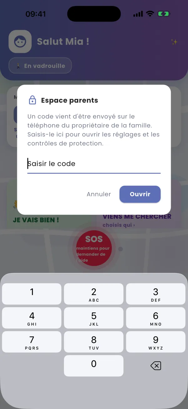 Verrou parental : maintenir, puis le code