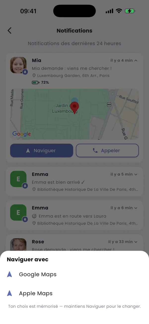 Naviguer en un geste