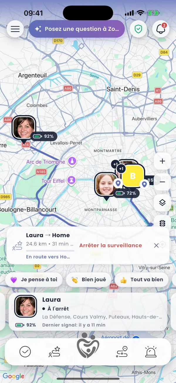 Surveillance : en route, minutes restantes