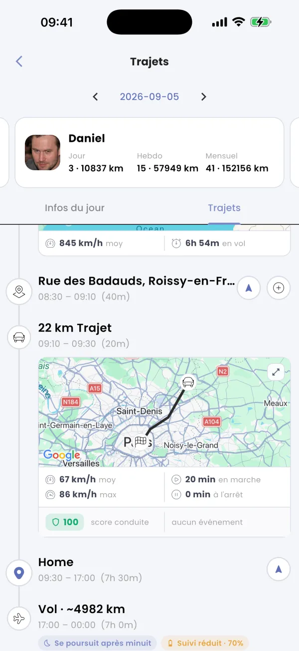 Ouvrir un trajet