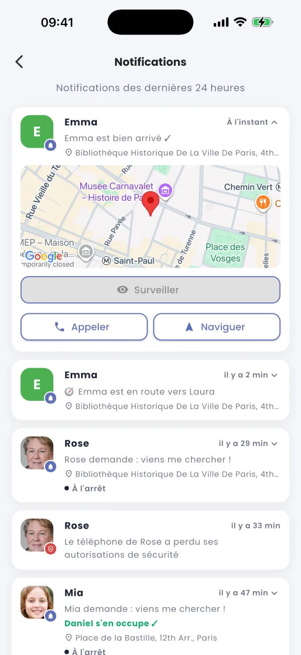 Arrivé : annoncé automatiquement