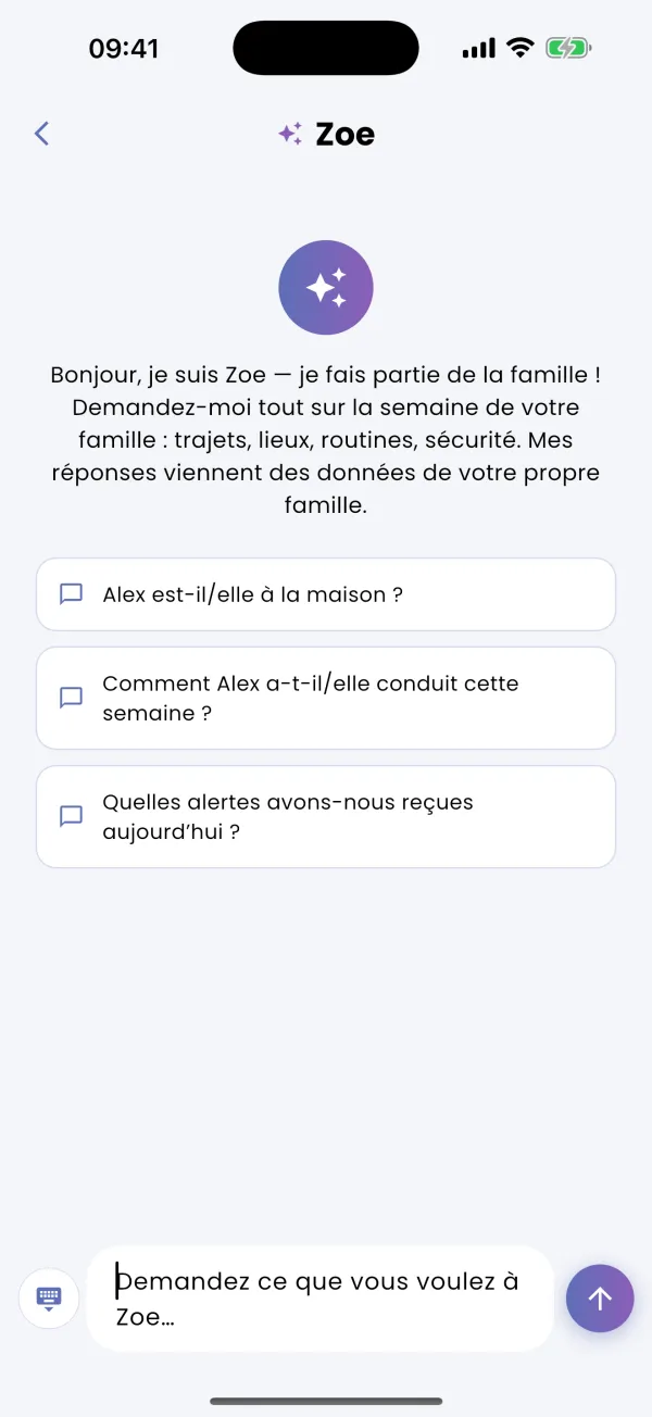 Demandez à Zoe, directement depuis la carte