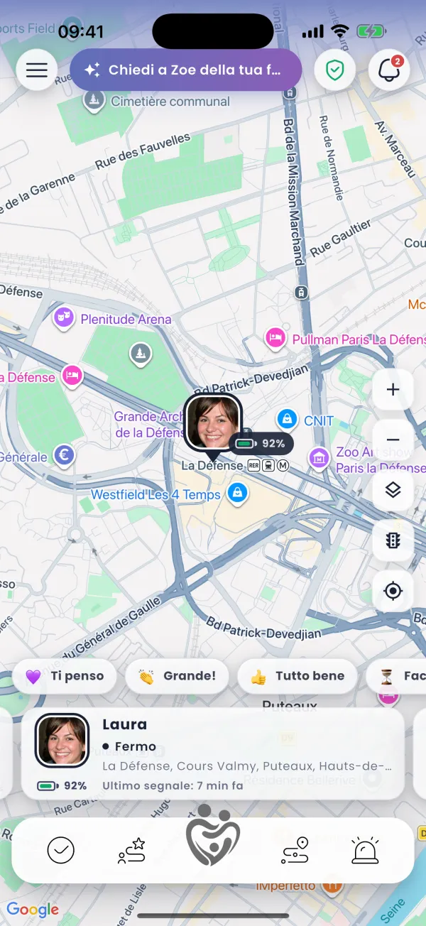 La mappa si avvicina a lui